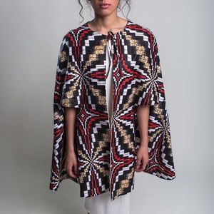 LALA long African wax print cape